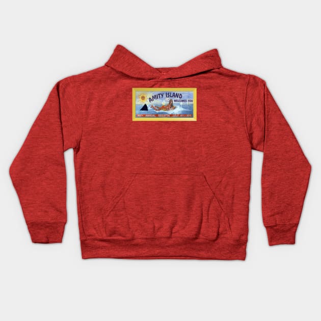 Jaws — Amity Billboard (with graffiti) Kids Hoodie by GraphicGibbon